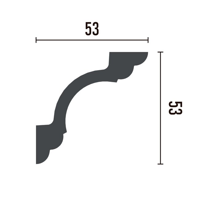 Grand Decor Cornice P810 (53 x 53 mm), polyurethane, length 2 m