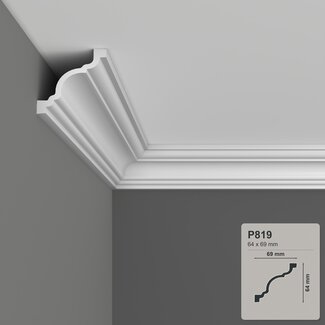 Grand Decor Cornice P819 (64 x 69 mm), polyurethane, length 2 m