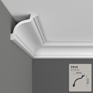 Grand Decor Cornice P816 (90 x 94 mm), polyurethane, length 2 m