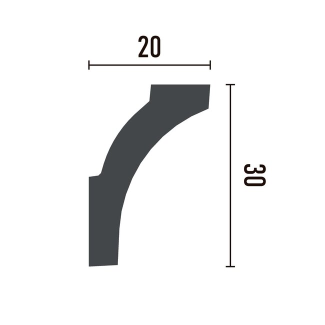 Grand Decor Cornice P879 (30 x 20 mm), polyurethane, length 2 m