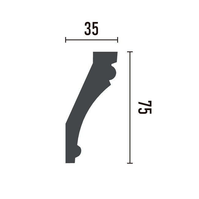 Grand Decor Cornice C748 (75 x 35 mm), polyurethane, length 2 m