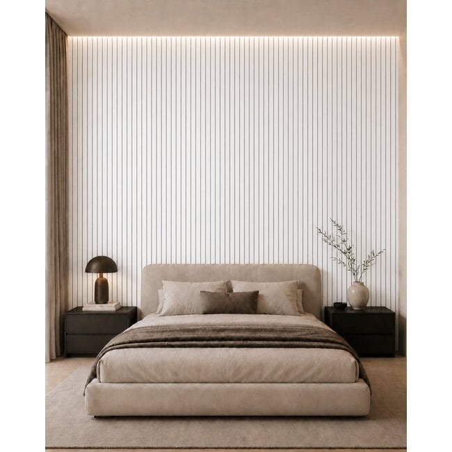 Mardom Decor 3D wall panel L0501T LAMELLI GROSSO | 12 cm wide | length 2 metres | White