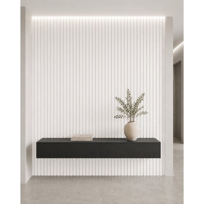 Mardom Decor 3D wall panel L0501T LAMELLI GROSSO | 12 cm wide | length 2 metres | White
