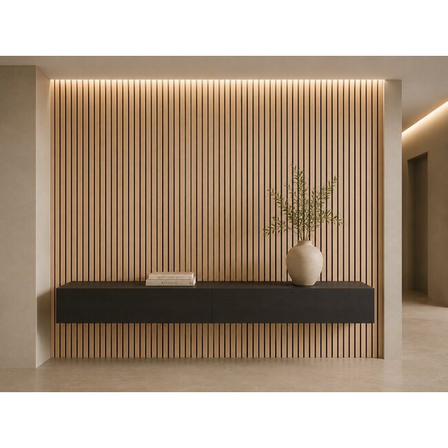Mardom Decor 3D wall panel L0502T LAMELLI GROSSO | 12 cm wide | length 2 metres | Light oak