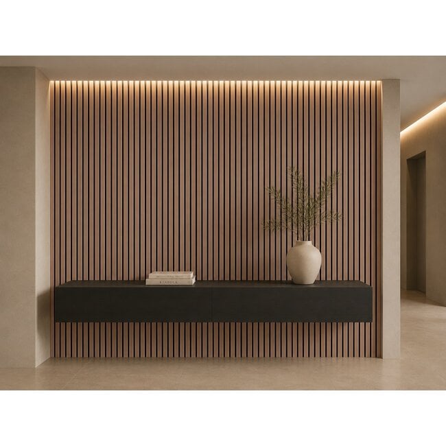 Mardom Decor 3D wall panel L0503T LAMELLI GROSSO | 12 cm wide | length 2 metres | Grey oak
