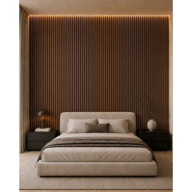 Mardom Decor 3D wall panel L0504T LAMELLI GROSSO | 12 cm wide | length 2 metres | Dark brown oak