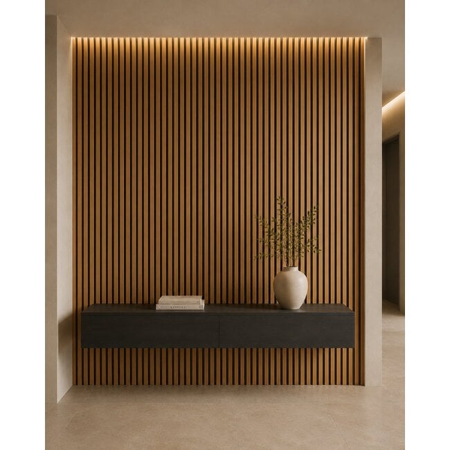 Mardom Decor 3D wall panel L0505T LAMELLI GROSSO | 12 cm wide | length 2 metres | Natural oak