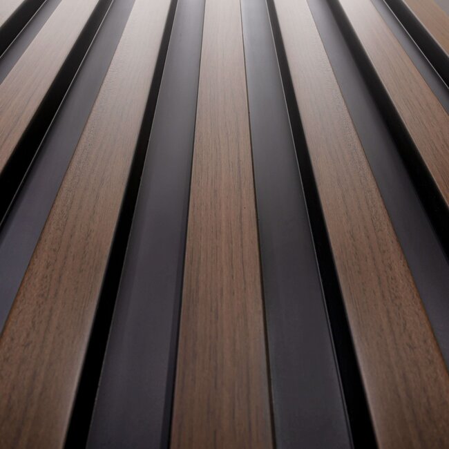 Mardom Decor 3D wall panel L0304T LAMELLI LARGO | 11.5 cm wide | length 2 metres | Dark brown oak