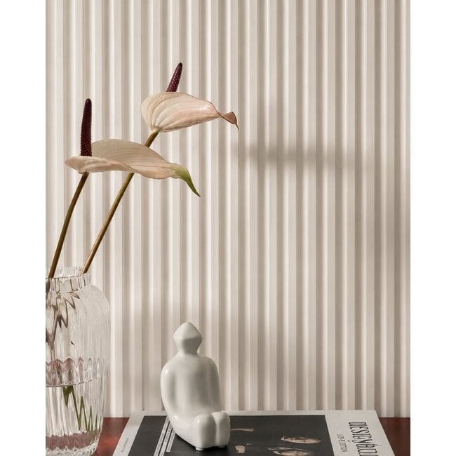 Mardom Decor 3D wall panel L0101TK LAMELLI STRETTO | 12 cm wide | length 2 metres | Cashmere
