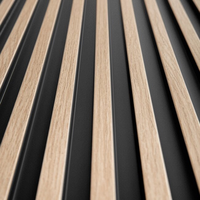 Mardom Decor 3D wall panel L0102T LAMELLI STRETTO | 12 cm wide | length 2 metres | Light oak