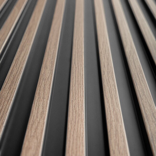 Mardom Decor 3D wall panel L0103T LAMELLI STRETTO | 12 cm wide | length 2 metres | Grey oak