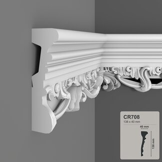 Grand Decor Panel moulding CR708 (138 x 40 mm), polyurethane, length 2 m