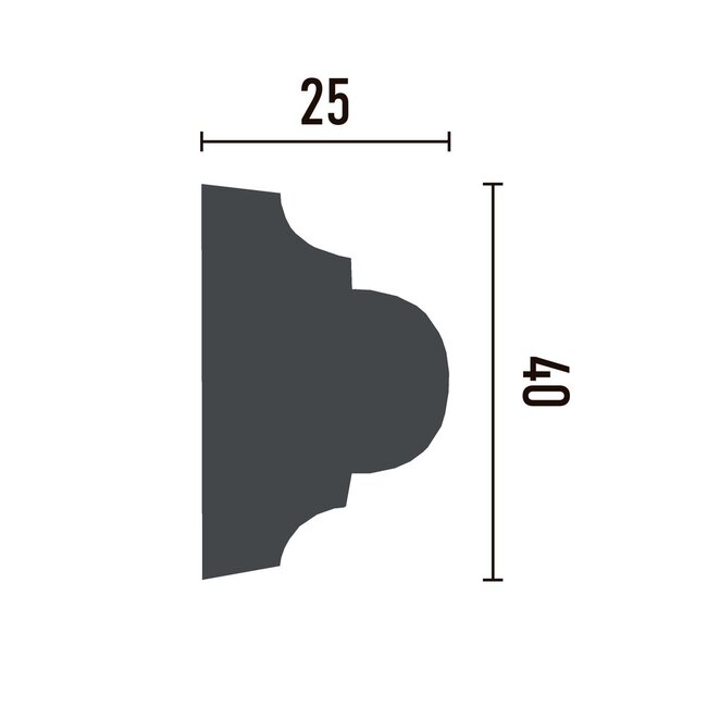 Grand Decor Panel moulding CR710 (40 x 25 mm), polyurethane, length 2 m