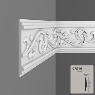 Grand Decor Panel moulding CR746 (126 x 14 mm), polyurethane, length 2 m
