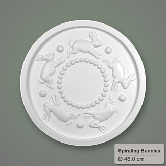 Grand Decor Ceiling rose SPIRALING BUNNIES diameter 46.0 cm nursery / children's room