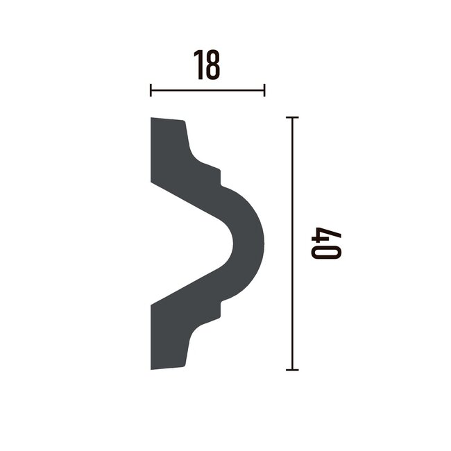 Grand Decor Panel moulding CR810 (40 x 18 mm), polyurethane, length 2 m