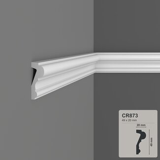 Panel moulding CR873 (49 x 20 mm), polyurethane, length 2 m