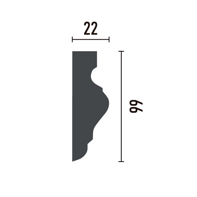 Grand Decor Panel moulding CR934 (65 x 21 mm), polyurethane, length 2 m