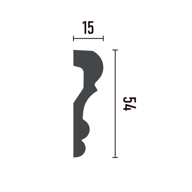 Grand Decor Kaderlijst CR807 (54 x 15 mm), polyurethaan, lengte 2 m
