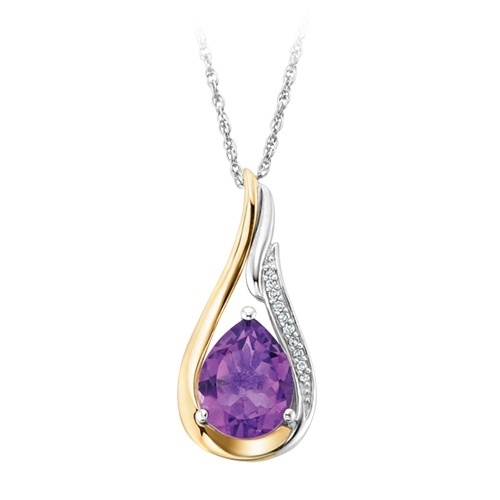 Fashion Bomb Amethyst and Diamond Accented Pendant