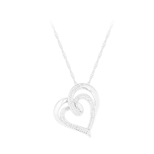 Satya Diamond Accented Heart Pendant in Sterling Silver