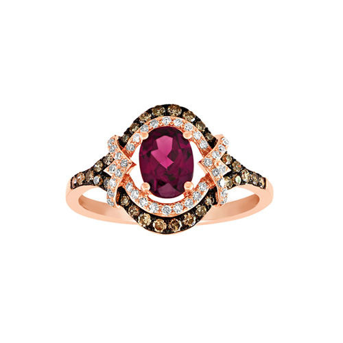 Satya EFFY Rhodolite Garnet and 3/8 ct. tw. White and cocoa
