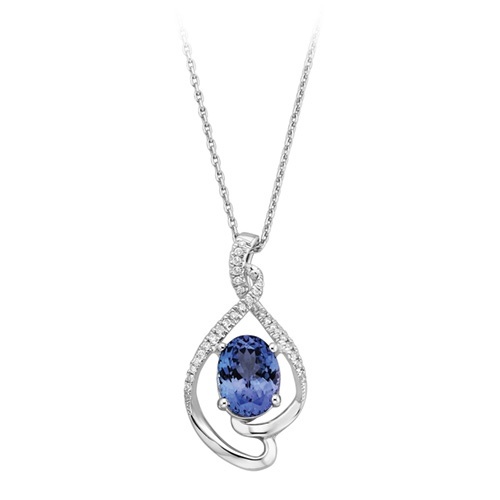 Satya Kallati Tanzanite and Diamond Accented Pendant in 14K White Gold