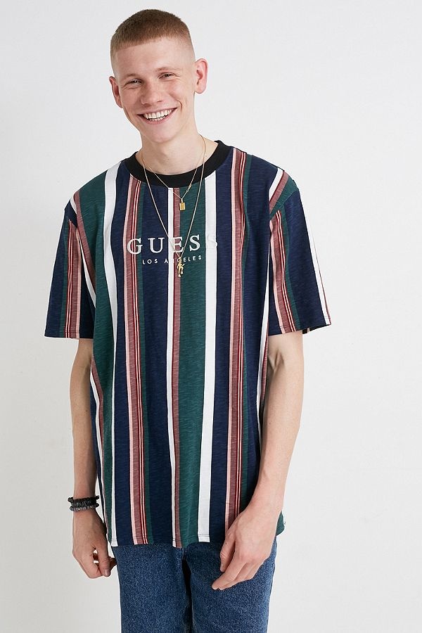 Nike GUESS Originals Sayer Green and Navy Short-Sleeve T-Shirt