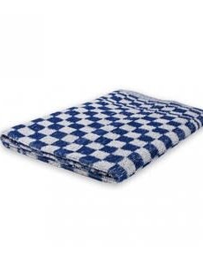 Wecoline Keukendoek 100% katoen  geblokt blauw / wit