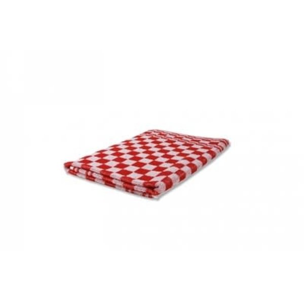 Wecoline Keukendoek 100% katoen  geblokt rood / wit