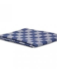 Wecoline Theedoek geblokt 100 % katoen blauw / wit