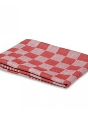 Wecoline Theedoek geblokt 100% katoen rood wit