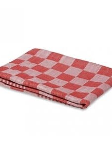 Wecoline Theedoek geblokt 100% katoen rood wit