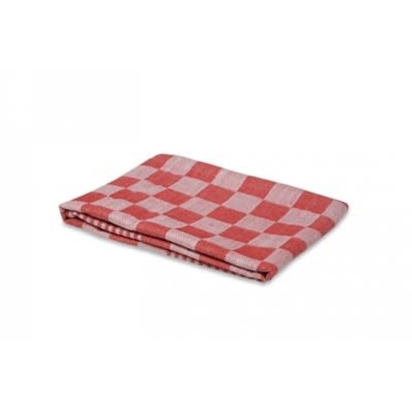 Wecoline Theedoek geblokt 100% katoen rood wit