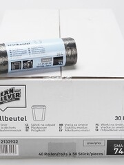  Pedaalemmerzakken HDPE 50x60cm 5my grijs 40 Rollen