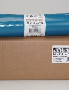 Powersterko Afvalzakken T70 LDPE 70 x 110 cm. 120L Blauw