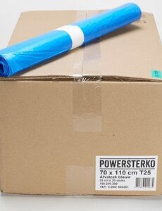 Powersterko Afvalzakken T25 HDPE 70 x 110 cm. 120L Blauw