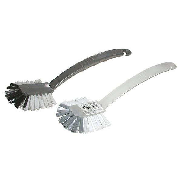 Afwasborstel nylon recht transparant/wit/grijs/zwart