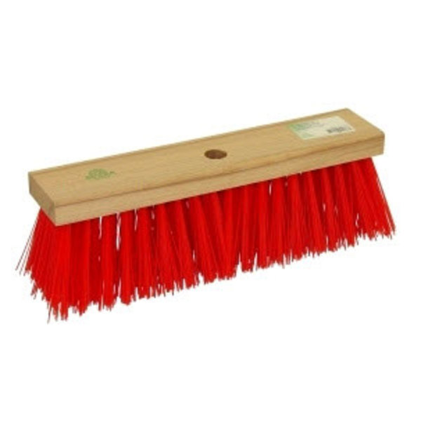 Straatbezem PVC Rood 35 cm.