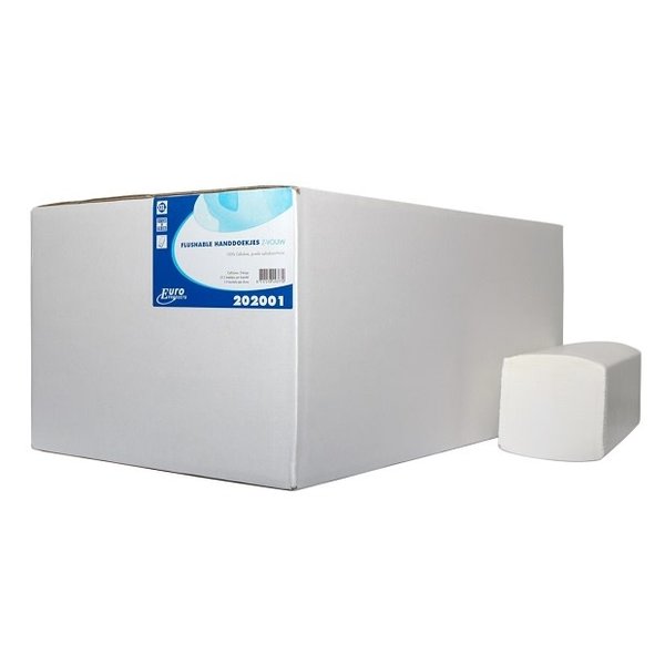 Euro Products Euro handdoek Z-vouw cellulose wit doorspoelbaar 2lg. 25x21,5cm