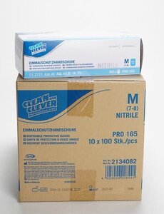  Handschoen Nitrile CAT III - poeder vrij M Blauw 100 st.