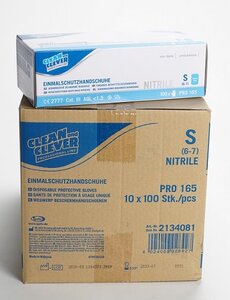  Handschoen Nitrile CAT III - poeder vrij S Blauw 100 st.