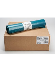 Powersterko Afvalzakken T50 LDPE 70x110cm Blauw 120L Doos á 10 rollen