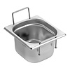 CaterChef GN bak 1/6 - 100 mm rvs met grepen Heavy Duty