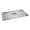 CaterChef GN deksel 1/1 rvs met lepeluitsparing Heavy Duty