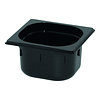CaterChef GN bak 1/6 - 100 mm zwart polycarbonaat