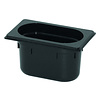 CaterChef GN bak 1/9 - 100 mm zwart polycarbonaat