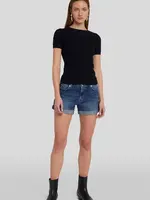 7 for all mankind 7 FAM Mid Roll Shorts Sea Star