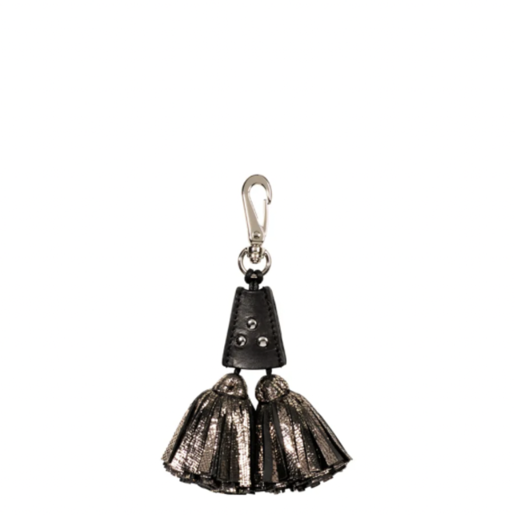 Jérôme Dreyfuss tas/sleutel hanger Pompon Twin in lamé champagne