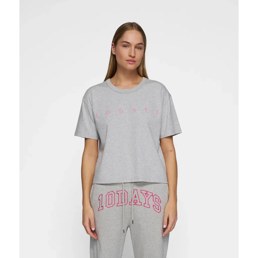 10 Days short sleeve tee in light grey melee